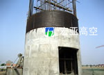 内蒙乌海蓝天玻璃厂烟囱内砌外滑工艺施工（1）